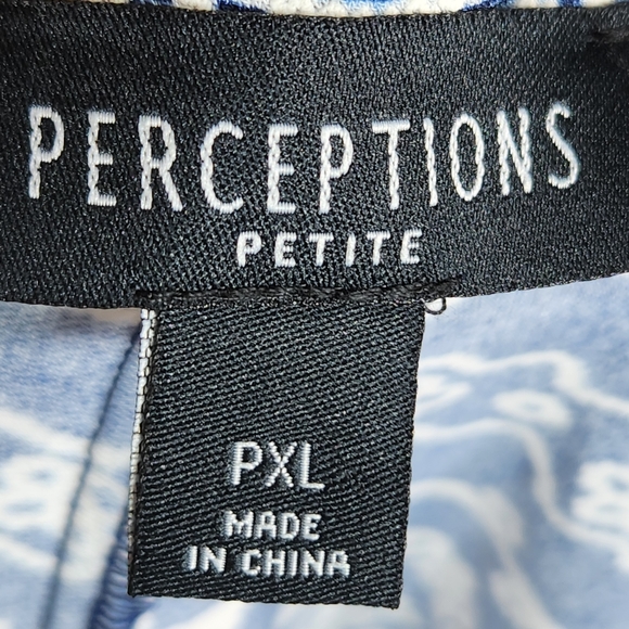 Perceptions Petite Blue & White Textured Pattern Sleeveless Dress Size PXL - Picture 5 of 8